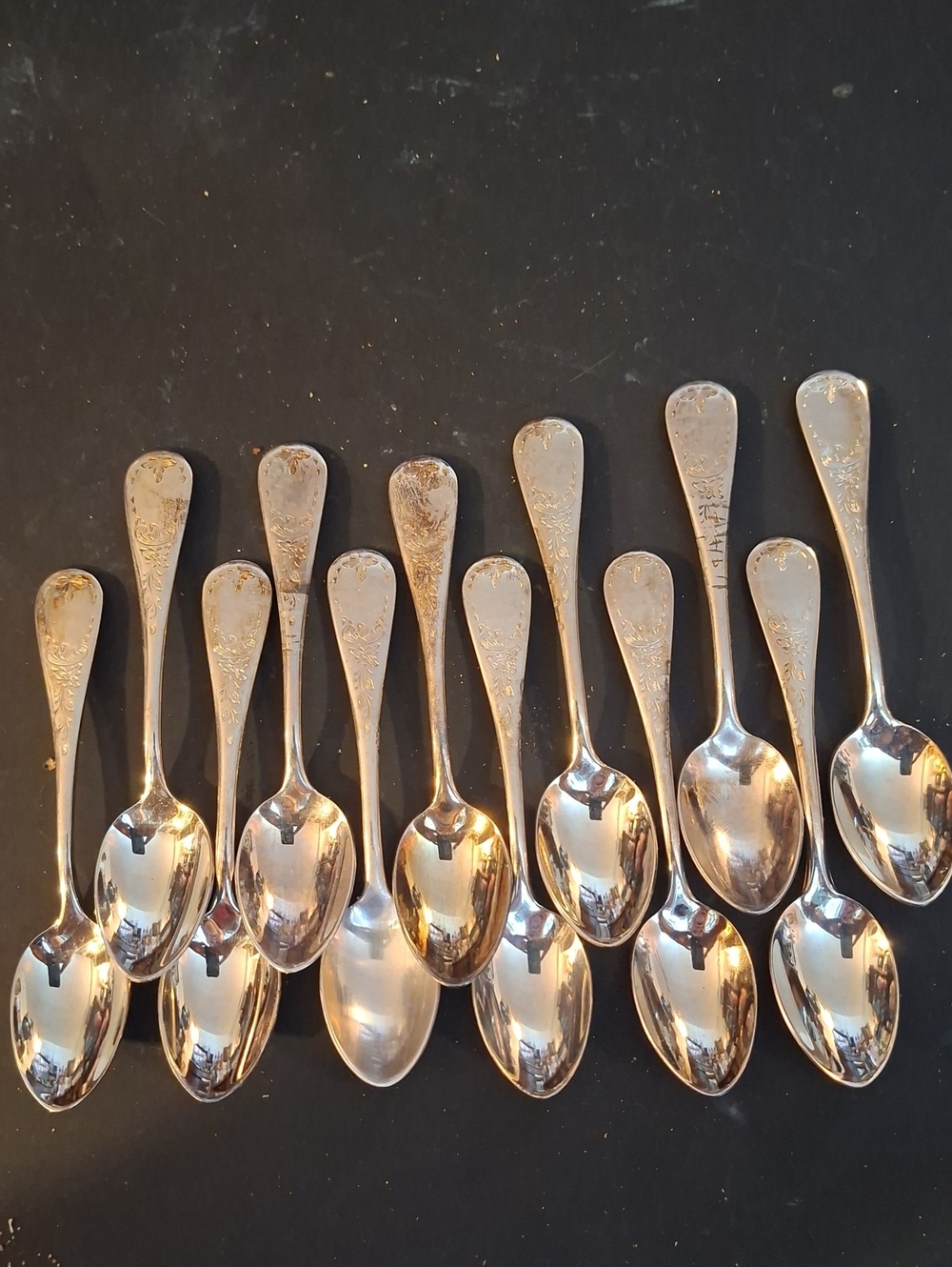 Vintage 12, 4 1/8" Teaspoons By Birks, Regency Silver Plate